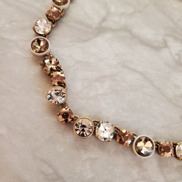 ✨ RARE HTF J.Crew Brulee Mercury Glass Rhinestone Crystal Statement Necklace ✨ - Picture 6 of 15